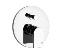 Gessi Emporio Via Manzoni kit prêt à poser (rosace ronde) pour mitigeur monocommande, inverseur automatique, adapté à la baignoire ou à la douche, à encastrer, 44638031, 44638031, Colorazione: cromo
