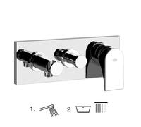 Gessi Emporio Via Solferino kit prêt à poser pour mitigeur monocommande de douche, inverseur 2 voies, coude de raccordement mural direct avec support, 49038031, 49038031