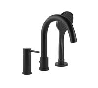 Gessi Emporio Via Tortona Mélangeur bain douche 3 trous avec inverseur intégré dans le bec, flexible de douche 1,50 m, jet anticalcaire, 031, 18637299, 18637299, Colorazione: Nero XL