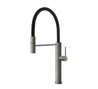 Gessi GESSI 316 Semiprofessionale Black Metal Brushed PVD - 60010#707 Miscelatore Lavello | Doccetta estraibile, Finitura nero opaco, Design professionale