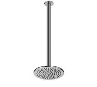 Gessi Goccia douche de tête anticalcaire D216 mm, avec articulation et bras de plafond, longueur personnalisée, 1/2 connexion, 33764299, 33764299, Colorazione: Nero XL