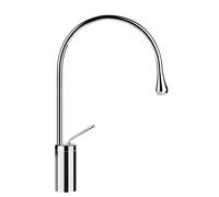 Gessi Goccia mitigeur monocommande de lavabo version haute, avec rayon de bec 125 mm, sans vidage, saillie 244mm, angle de rotation personnalisable, 33806147, 33806147, Colorazione: Cromo spazzolato