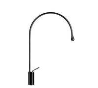 Gessi Goccia mitigeur monocommande de lavabo version haute, avec rayon du bec 197 mm, sans vidage, saillie 387mm, bec pivotant à 360°, 33606124, 33606124, Colorazione: Metallo nero GHRC