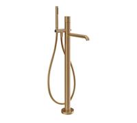 Gessi Habito Set de finition Mitigeur bain/douche, douchette anticalcaire, flexible 1,50m, inverseur 2 voies à tirer, montage au sol, TRAME, 70328726, 70328726, Colorazione: Bronzo caldo spazzolato PV