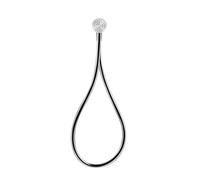 Gessi HI-FI, ensemble coude de raccordement mural 1/2 avec flexible de douche en couleur au choix 1,50 m et douchette anticalcaire, 63099707, 63099707, Colorazione: Metallo nero spazzolato PVD