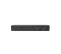 Gessi HI-FI, kit prêt à monter pour thermostat haute performance 3/4, commande par bouton-poussoir, tablette en verre de sécurité trempé noir, montage horizontal avec 3 sorties séparées, 63024735, 630