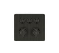 Gessi Hi-FI Set de finition thermostat avec commande par touches on/off, 3 voies, pluie et douchette, montage mural, 65234187, 65234187, Colorazione: Bronzo antico