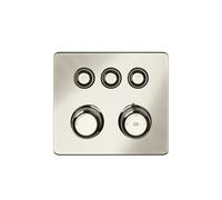 Gessi Hi-FI Set de finition thermostat avec commande par touches on/off, 3 voies, pluie et douchette, montage mural, 65234845, 65234845, Colorazione: Bronzo scuro