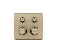 Gessi Hi-FI Set de finition thermostatique avec commande par touches on/off, 2 voies, pluie et douchette, montage mural, 65232726, 65232726, Colorazione: Bronzo caldo spazzolato PVD