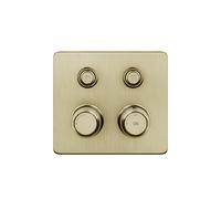 Gessi Hi-FI Set de finition thermostatique avec commande par touches on/off, 2 voies, pluie et douchette, montage mural, 65232727, 65232727, Colorazione: Ottone spazzolato PVD