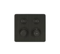 Gessi Hi-FI Set de finition thermostatique avec commande par touches on/off, 2 voies, pluie et douchette, montage mural, 65232187, 65232187, Colorazione: Bronzo antico