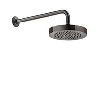 Gessi Inciso décor anti-calcaire douche de tête D218 mm, avec articulation et bras mural 389 mm, 1/2 raccord A 3 bar pression approx. 16 l/min, 58185706, 58185706, Colorazione: Metallo nero PVD