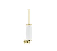 Gessi Inciso ensemble de brosses de toilette pour montage mural, récipient blanc mat, 58519246, 58519246, Colorazione: Oro PVD