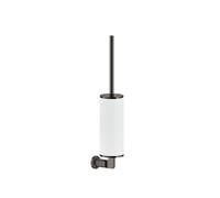 Gessi Inciso ensemble de brosses de toilette pour montage mural, récipient blanc mat, 58519706, 58519706, Colorazione: Metallo nero PVD