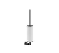 Gessi Inciso ensemble de brosses de toilette pour montage mural, récipient blanc mat, 58519707, 58519707, Colorazione: Metallo nero spazzolato PVD