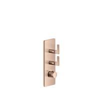 Gessi Inciso- Kit de pré-montage pour thermostat encastré 3/4 haute performance, une rosace, montage vertical, 2 voies séparées, 58204030, 58204030, Colorazione: Rame PVD