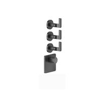 Gessi Inciso- Kit pré-assemblé pour thermostat encastré 3/4 haute performance, rosaces simples, montage vertical, 3 voies séparées, 58216187, 58216187, Colorazione: Bronzo antico
