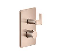 Gessi Inciso Set de montage final pour douche, pour thermostat encastré, cartouche de déviation 3 voies on-off, pour UPK 09269, 58136030, 58136030, Colorazione: Rame PVD