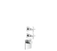 Gessi Inciso Wellness Set de montage final pour thermostat encastré 3/4 haut débit, montage vertical, 2 voies séparées, 58344031, 58344031, Colorazione: cromo