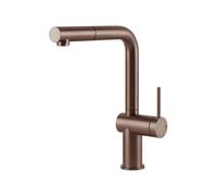 Gessi INEDITO Monogetto Copper Brushed PVD - 60433#708 Miscelatore Lavello | Rame Spazzolato Pvd, Bocca monogetto fissa, Portata ridotta water saving