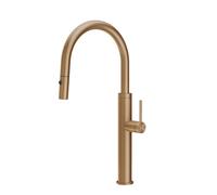 GESSI Miscelatore Monocomando, Modello 316 KITCHEN, Doccetta Estraibile, Warm Bronze Brushed - 60022.726 - RICHIEDERE PREVENTIVO