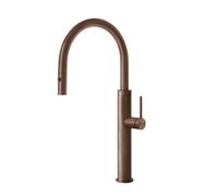 Gessi Miscelatore monocomando con doccetta estraibile Kitchen Cesello 60026 708 finitura Copper Brushed