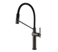 Gessi Miscelatore semi pro monocomando con doccetta estraibile Habito 60664 707 finitura Black Metal Brushed
