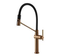 Gessi Miscelatore semi pro monocomando con doccetta estraibile Habito 60664 726 finitura Warm Bronze Brushed