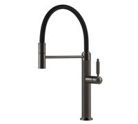 Gessi VENTI20 Semiprofessionale Black Metal Brushed PVD - 60634#707 Miscelatore Lavello | Finitura nero opaco, miscelazione monocomando, flessibile estraibile