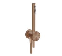 Gessi Origini Set de douche avec coude de raccordement mural, support, flexible, douchette à main, montage mural, 66123708, 66123708, Colorazione: Rame spazzolato PVD