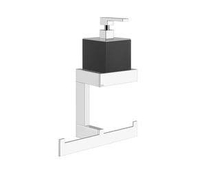 Gessi Rettangolo Accessoires Combinaison avec distributeur de savon noir et porte-serviettes, montage mural, 20880735, 20880735, Colorazione: Bronzo caldo PVD