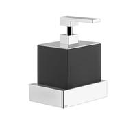 Gessi Rettangolo Accessoires Distributeur de savon pour montage mural, récipient noir, 20814707, 20814707, Colorazione: Metallo nero spazzolato PVD