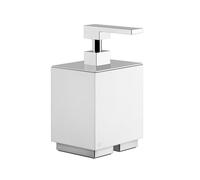 Gessi Rettangolo Accessoires Distributeur de savon version sur pied, récipient blanc, 20837149, 20837149, Colorazione: Ottica Finox
