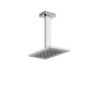 Gessi Rettangolo douche de tête anticalcaire 216x140 mm, avec articulation et bras de plafond, longueur 270 mm, 1/2 connexion, 20151031, 20151031, Colorazione: cromo