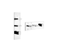 Gessi Rettangolo, ensemble prêt à monter avec 3 à 5 voies, une rosette, 43032707, 43032707, Colorazione: Metallo nero spazzolato PVD