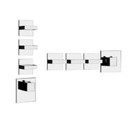 Gessi Rettangolo, ensemble prêt à monter avec 3 voies séparées, rosettes simples, 43216707, 43216707, Colorazione: Metallo nero spazzolato PVD