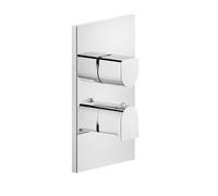 Gessi Rilievo, kit prêt à lemploi pour thermostat encastré, cartouche de dérivation à 2 voies tout ou rien, à commander séparément, avec vannes darrêt dentretien, filtre et clapet anti-retour, pas de 