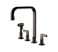 Gessi Rubinetto 4 Fori Inciso 58703 706 31,5 cm Black Metal PVD