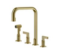 Gessi Rubinetto 4 Fori Inciso 58703 727 31,5 cm Brass Brushed PVD