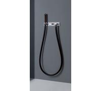 Gessi Tube deau Kneipp, kit prêt à monter pour tuyau Kneipp noir avec pomme de douche en bois, avec vanne darrêt deau froide, support de douche et coude de raccordement mural, 32932149, 32932149, Colo