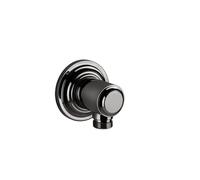 Gessi Venti20 Coude de raccordement mural sans support de douche, raccord 1/2, montage mural, 65169706, 65169706, Colorazione: Metallo nero PVD
