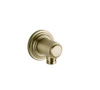 Gessi Venti20 Coude de raccordement mural sans support de douche, raccord 1/2, montage mural, 65169727, 65169727, Colorazione: Ottone spazzolato PVD