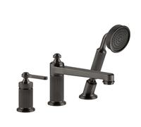 Gessi Venti20 robinetterie de baignoire à 3 trous, avec bec, inverseur, flexible et douchette, 2 voies, saillie 189mm, montage sur bord de baignoire, 65037707, 65037707, Colorazione: PVD
