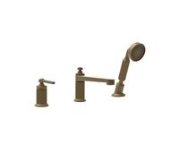Gessi Venti20 robinetterie de baignoire à 3 trous, avec bec, inverseur, flexible et douchette, 2 voies, saillie 189mm, montage sur bord de baignoire, 65037713, 65037713, Colorazione: Ottone antico