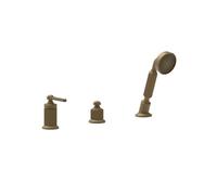 Gessi Venti20 robinetterie de baignoire à 3 trous, avec inverseur, flexible et douchette, 2 voies, pour bec de baignoire séparé, montage sur bord de baignoire, 65043713, 65043713, Colorazione: Ottone 