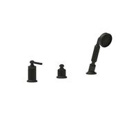 Gessi Venti20 robinetterie de baignoire à 3 trous, avec inverseur, flexible et douchette, 2 voies, pour bec de baignoire séparé, montage sur bord de baignoire, 65043187, 65043187, Colorazione: Bronzo 