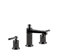 Gessi Venti20, robinetterie de lavabo à 3 trous, saillie 134mm, sans vidage, montage sur table, 65014706, 65014706, Colorazione: Metallo nero PVD