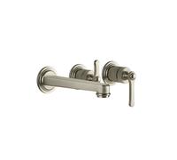 Gessi Venti20 Set de finition Mitigeur monocommandé pour bain, avec bec, cartouche de déviation à 2 voies, saillie 209mm, montage mural, 65042149, 65042149, Colorazione: Ottica Finox