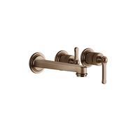 Gessi Venti20 Set de finition Mitigeur monocommandé pour bain, avec bec, cartouche de déviation à 2 voies, saillie 209mm, montage mural, 65042708, 65042708, Colorazione: Rame spazzolato PVD