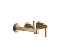 Gessi Venti20 Set de finition Mitigeur monocommandé pour bain, avec bec, cartouche de déviation à 2 voies, saillie 209mm, montage mural, 65042726, 65042726, Colorazione: Bronzo caldo spazzolato PVD
